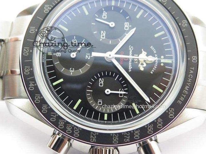 0419 Refined Speedmaster 50th Anniversary Black Dial On SS Bracelet 8232